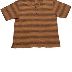 Tommy Bahama Orange and Brown Striped Shirt